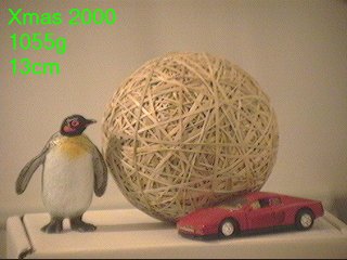 Photo of Blank Frank's rubber band ball as it evolves